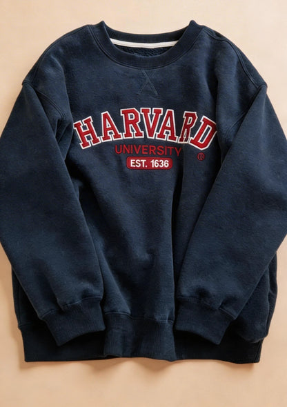Bluza oversize crewneck Harvard University