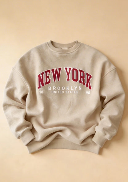 Luźna bluza oversize z napisem New York