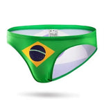 Kąpielówki Męskie Wzór Flag - Brazylia / m