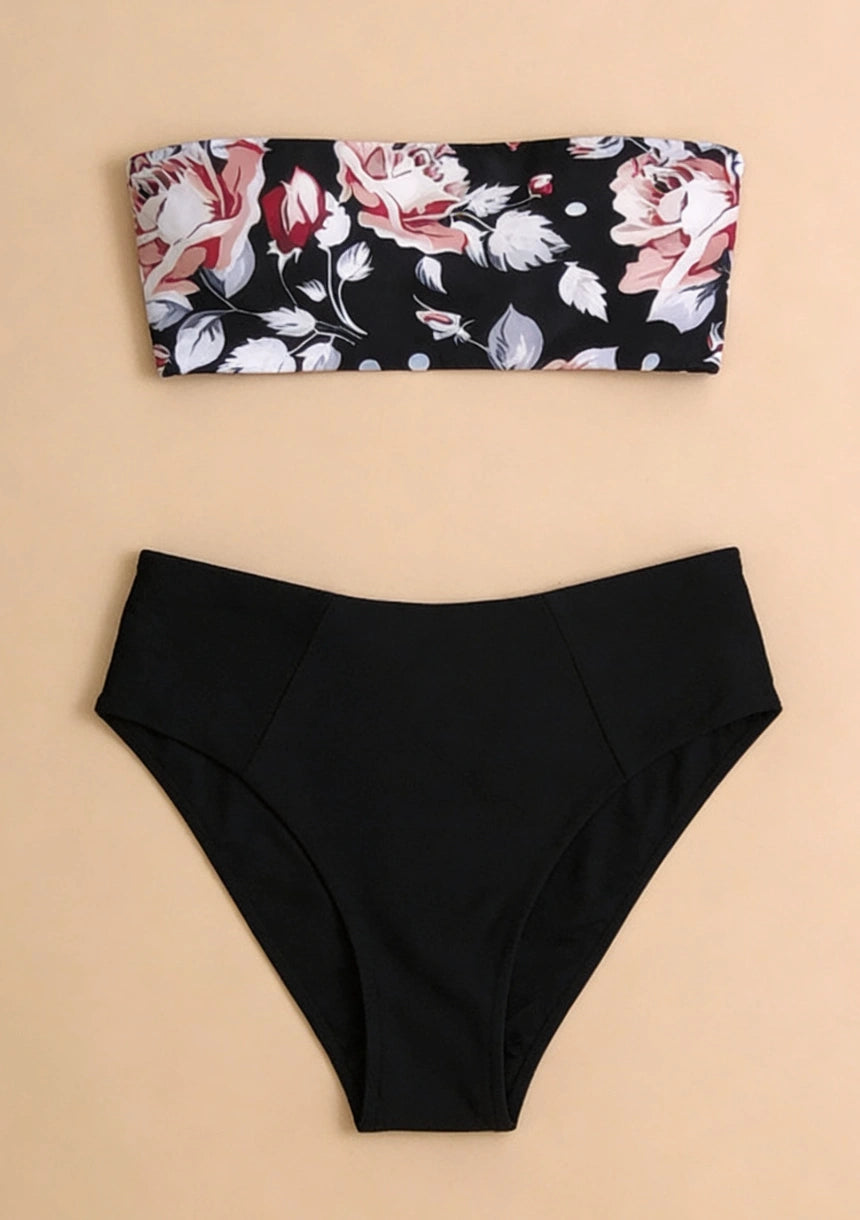 Strój kąpielowy dwuczęściowy biustonosz bandeau