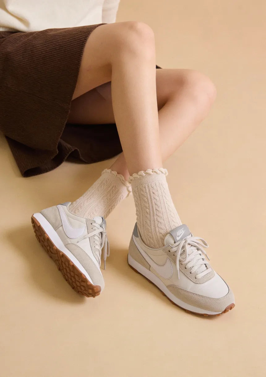 Skarpety damskie w warkoczowy wzór