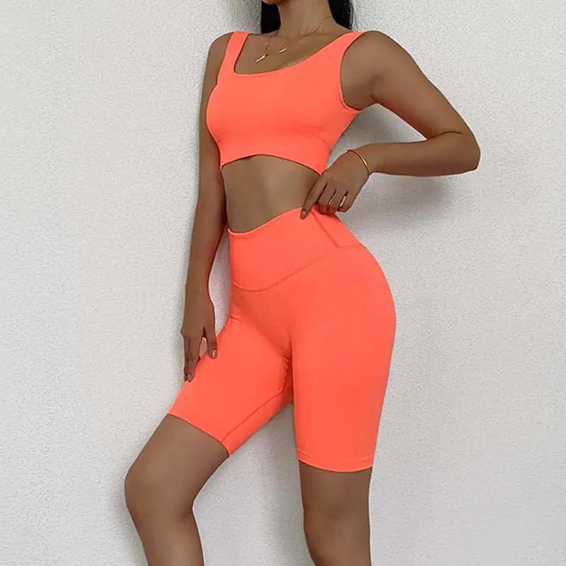 Pomarańczowy Klasyczny krótki komplet sportowy