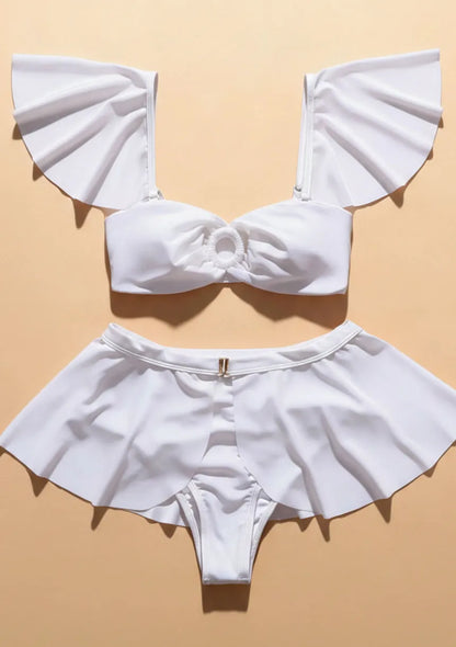 Strój kąpielowy dwuczęściowy falbanka - spódniczka