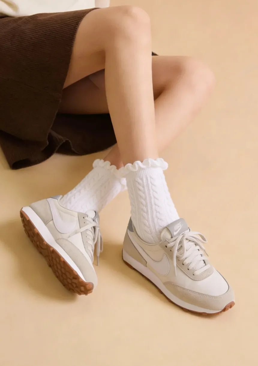 Skarpety damskie w warkoczowy wzór